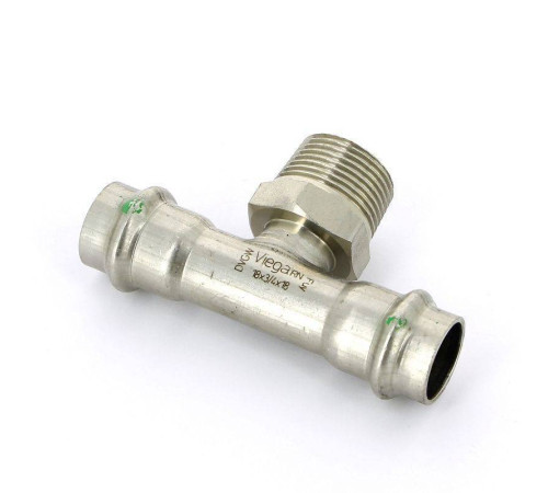 Тройник пресс-НР нержавеющая сталь Viega Sanpress Inox 18х3/4х18 мм 445973