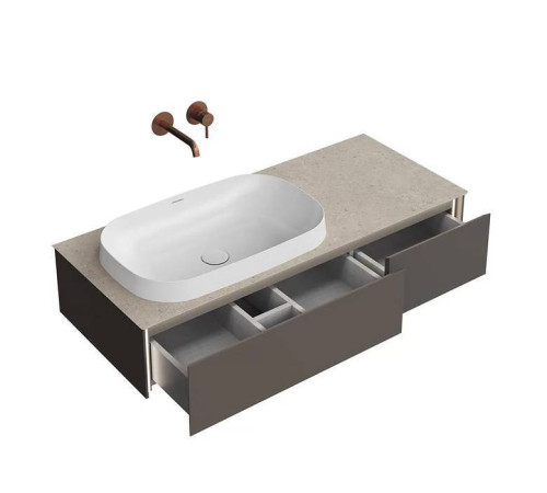 Тумба под раковину подвесная Kerama Marazzi Magica 115.4х48.5х22 см 2 ящика вечерний серый матовый MA.120.2/EGR.M