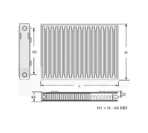 Радиатор стальной панельный Kermi Profil-K FK0 тип 12 300x500 мм боковое подключение FK0120300501N2