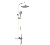 Душевая система с термостатом и изливом AQUAMET Ø250 мм никель шлифованный AQM8008BN