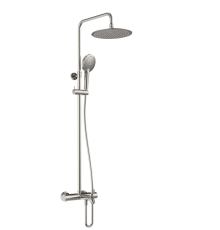 Душевая система с термостатом и изливом AQUAMET Ø250 мм никель шлифованный AQM8008BN