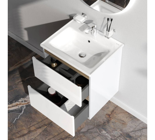 Тумба под раковину подвесная AM.PM X-Joy 55 см 2 ящика белый глянец M85AFHX0552WG