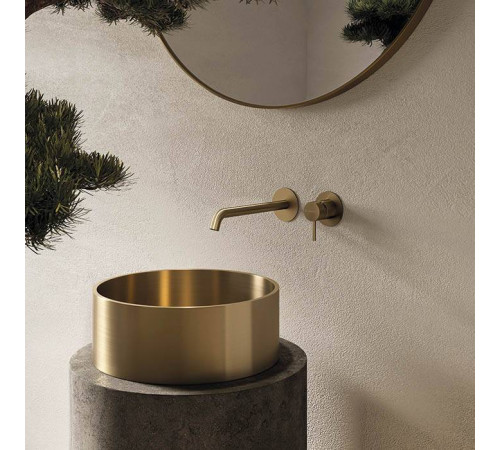 Смеситель для раковины встраиваемый Newform X-STEEL 316 излив 239 мм PVD Brushed pale gold 69630EX.59.098