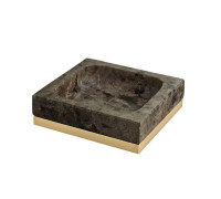Мыльница настольная 3SC Palace Marmo мрамор Emperador dark/золото 24к PA01AEMGD