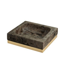 Мыльница настольная 3SC Palace Marmo мрамор Emperador dark/золото 24к PA01AEMGD