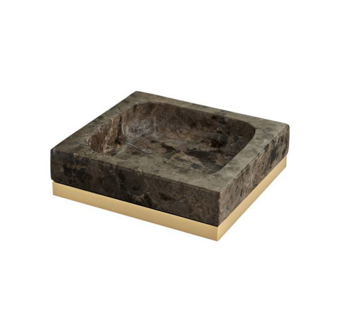 Мыльница настольная 3SC Palace Marmo мрамор Emperador dark/золото 24к PA01AEMGD