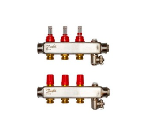 Коллектор Danfoss SSM-3F на 3 контура с расходомерами 088U0753