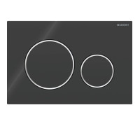 Клавиша смыва Geberit Sigma20 для двойного смыва круглая черный/хром 115.882.KM.1