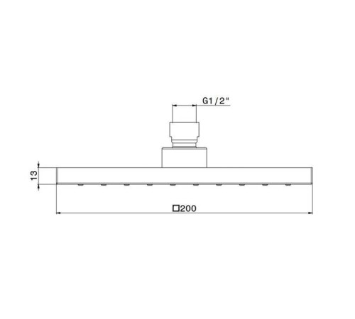 Верхний душ Kerama Marazzi Futura 20х20 см тропический дождь черный матовый 26598KM.01.093