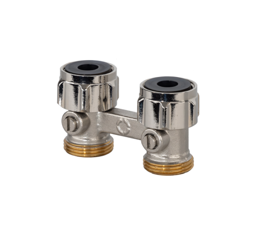 Узел радиаторный прямой Oventrop Multiflex R ZB 3/4 x 3/4 EK никелированный 101580013