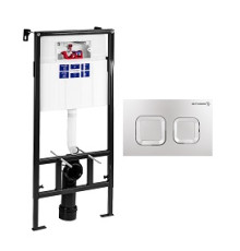 Комплект инсталляции Sava Fix Slim с клавишей смыва белый глянец квадратная SET40006470