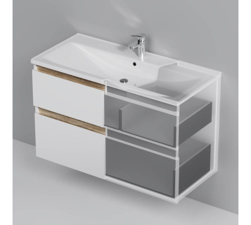 Тумба под раковину подвесная AM.PM X-Joy 100 см 2 ящика белый глянец M85AFHX1002WG