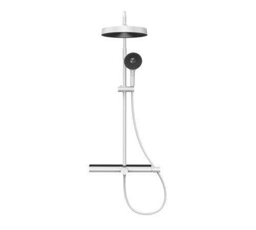 Душевая система со смесителем AQUAMET верхний душ 300 мм излив белый AQM8010W