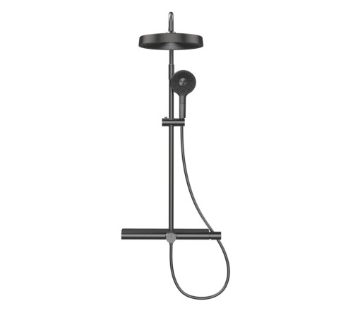 Душевая система со смесителем и изливом AQUAMET 300 мм черный AQM8010B