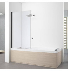 Шторка на ванну Novellini Young 85х151.6 см стекло прозрачное черный матовый Y21V85-1H