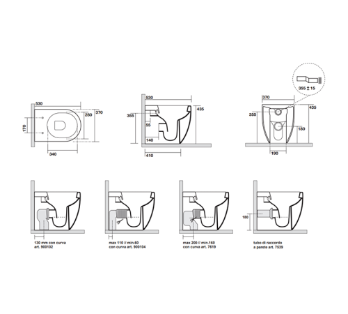 Унитаз напольный Kerasan Flo 53х37 см безободковый белый 310901