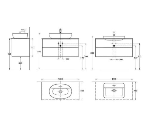 Тумба подвесная Kerama Marazzi Plaza Modern 100x48 см 2 ящика белая PLB.M.1