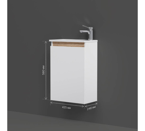 Тумба под раковину подвесная AM.PM X-Joy 45 см 1 дверца белый глянец M85AFHX0451WG