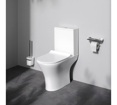 Унитаз-компакт напольный AM.PM Sense FlashClean с сиденьем микролифт C748600SC