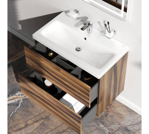 Тумба под раковину подвесная AM.PM Gem 75 см 2 ящика орех M90FHX0752HF