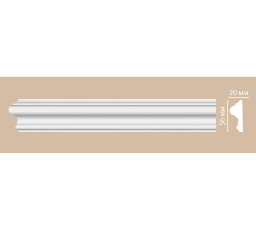 Молдинг гладкий DECOMASTER гибкий 56х20х2400 мм 97620F
