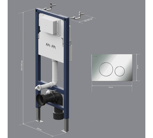 Инсталляция для подвесного унитаза AM.PM PrimeFit L с механической клавишей I012709.0151
