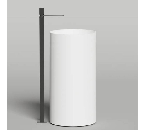 Раковина напольная Salini Armonia Round 01 45х45х90 см S-Sense белый глянцевый слив в стену 130411G