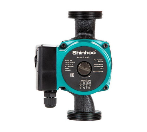 Насос циркуляционный Shinhoo BASIC S 32-6S 180 мм 70 Вт с гайками 71211005