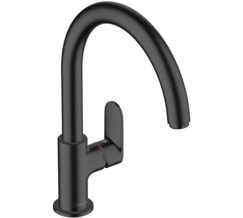 Смеситель для кухни hansgrohe Vernis Blend M35 210 с поворотным изливом матовый черный 71870670