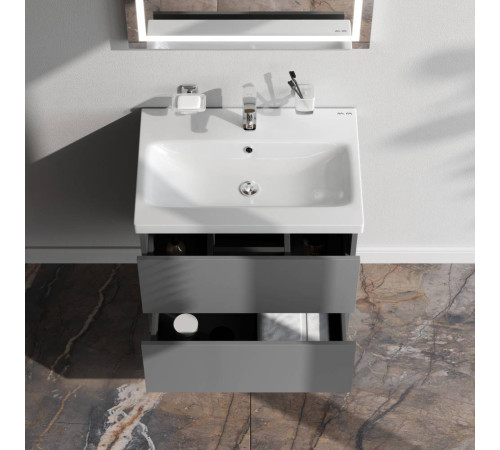 Тумба под раковину подвесная AM.PM Gem 60 см 2 ящика графит матовый M90FHX06022GM