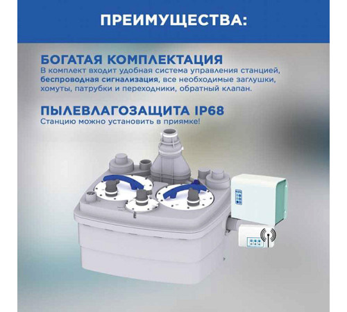 Канализационная насосная станция SFA Sanicubic 2 Pro NM 2х1500 Вт 220 В R4STDIP68NM