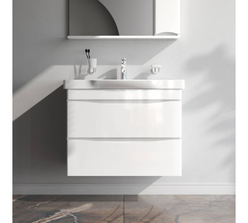 Тумба под раковину подвесная AM.PM Like 80 см 2 ящика белый глянец M80FHX0802WG