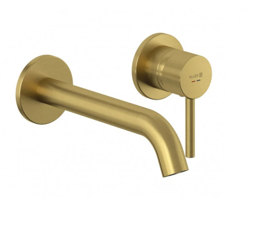 Смеситель для раковины KLUDI BOZZ внешняя часть излив 230 мм брашированное золото 38245N076