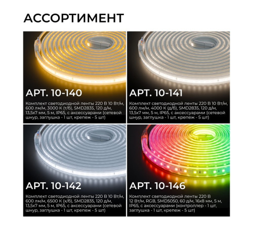 Комплект с лентой светодиодной Apeyron Electrics 10-140