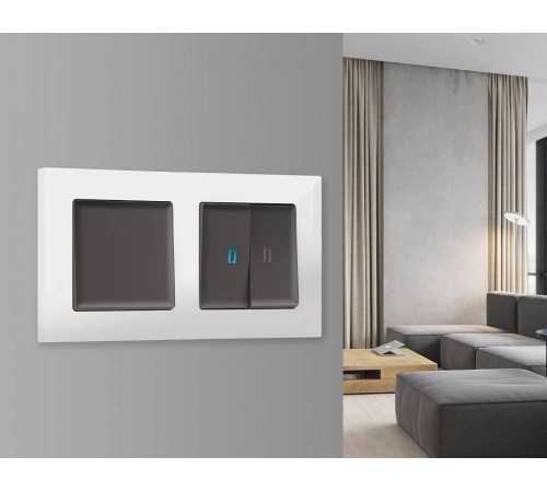 Рамка на 2 поста Ambrella Volt Techno AF220102