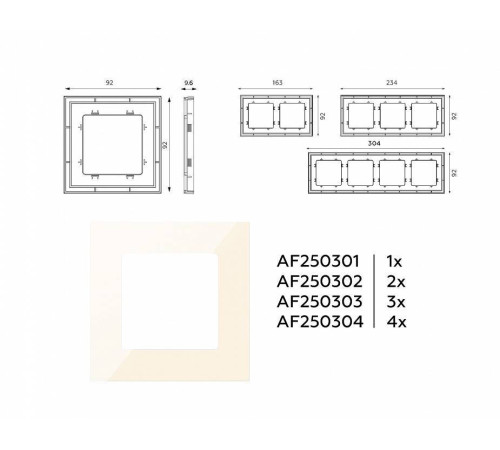 Рамка на 2 поста Ambrella Volt Qubi AF250302