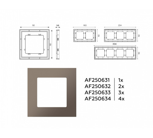 Рамка на 1 пост Ambrella Volt Qubi AF250631