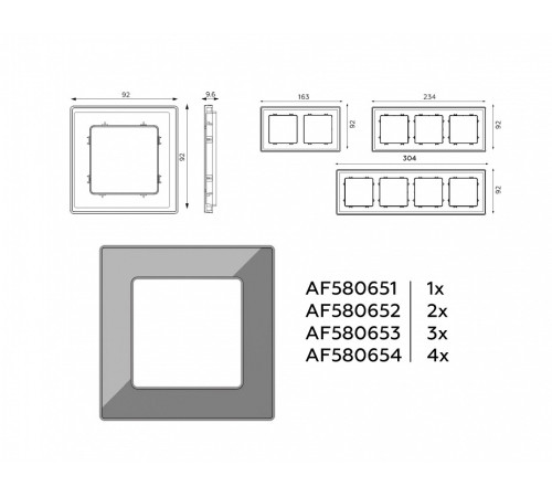 Рамка на 1 пост Ambrella Volt Arctic AF580651