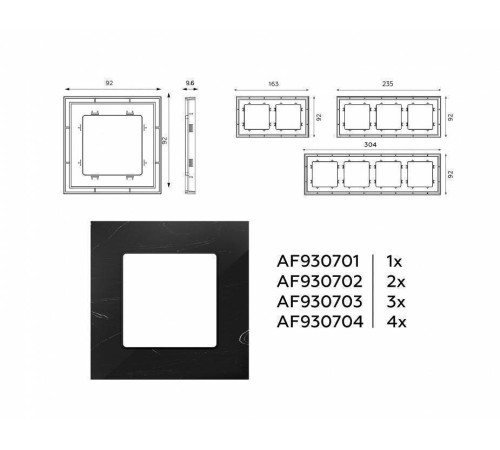 Рамка на 3 поста Ambrella Volt Grand AF930703