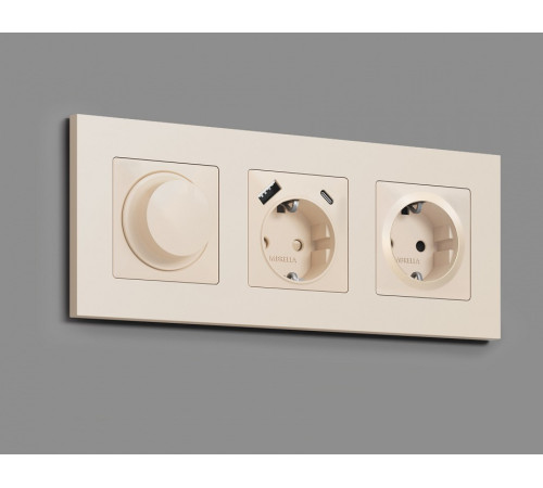 Накладка для розетки с заземлением и со шторками Ambrella Volt Quant AP3270