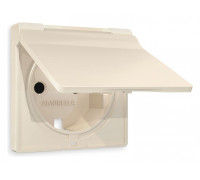 Накладка для розетки влагозащищенной с заземлением и со шторками с крышкой Ambrella Volt Quant AP3280