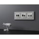 Накладка для ТВ-розетки и RJ-11 или RJ-45 Ambrella Volt ALFA AP4125