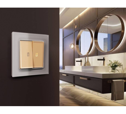 Клавиши для выключателя двухклавишного c подсветкой Ambrella Volt Quant AP6040