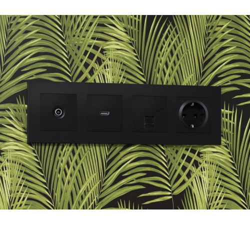 Накладка для розетки с заземлением и со шторками Ambrella Volt Quant AP8070