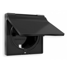 Накладка для розетки влагозащищенной с заземлением и со шторками с крышкой Ambrella Volt Quant AP8080