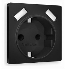 Накладка для розетки с заземлением и со шторками и 2хUSB type A Ambrella Volt Quant AP8090
