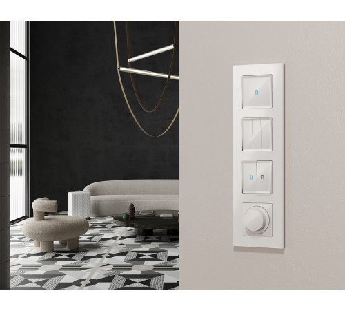 Выключатель самовозвратный одноклавишный с подсветкой, без рамки Ambrella Volt MA MA102060