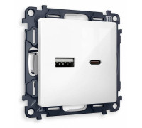 Розетка 2хUSB type A и C без рамки Ambrella Volt Quant MA111010