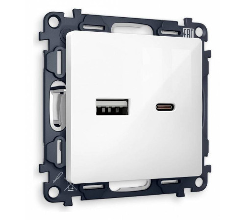 Розетка 2хUSB type A и C без рамки Ambrella Volt Quant MA111010