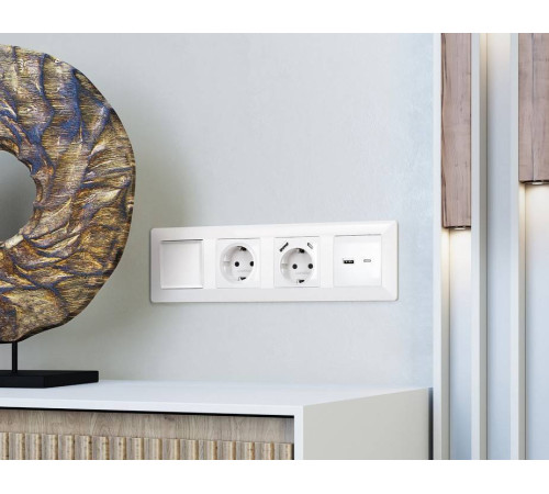 Розетка 2хUSB type A и C без рамки Ambrella Volt Quant MA111010